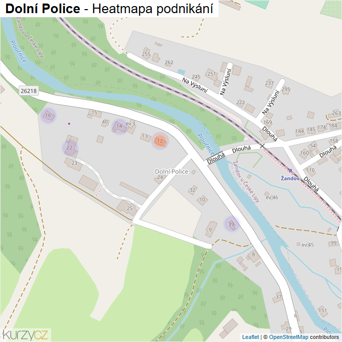 Mapa Dolní Police - Firmy v části obce.