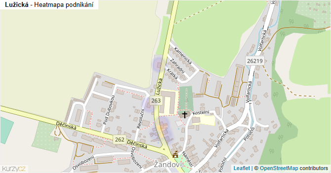 Lužická - mapa podnikání