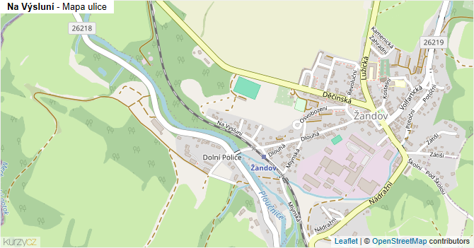 Na Výsluní - mapa ulice