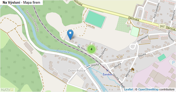 Na Výsluní - mapa firem