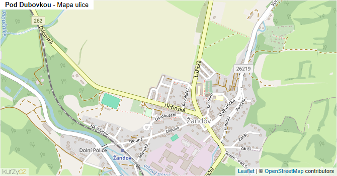 Pod Dubovkou - mapa ulice