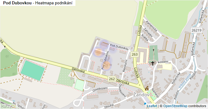 Pod Dubovkou - mapa podnikání