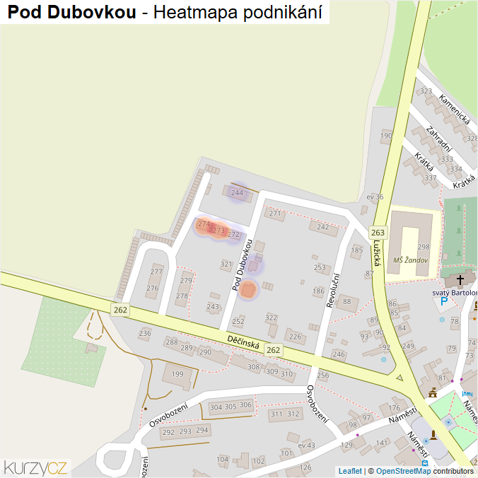 Mapa Pod Dubovkou - Firmy v ulici.