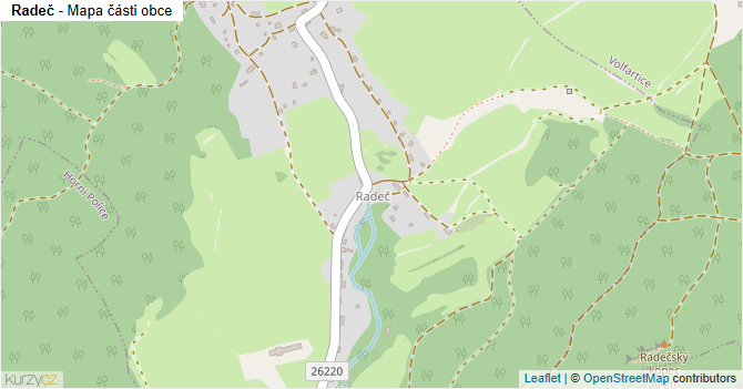 Radeč - mapa části obce