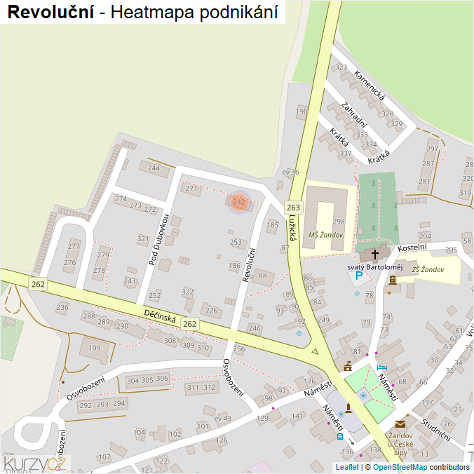 Mapa Revoluční - Firmy v ulici.