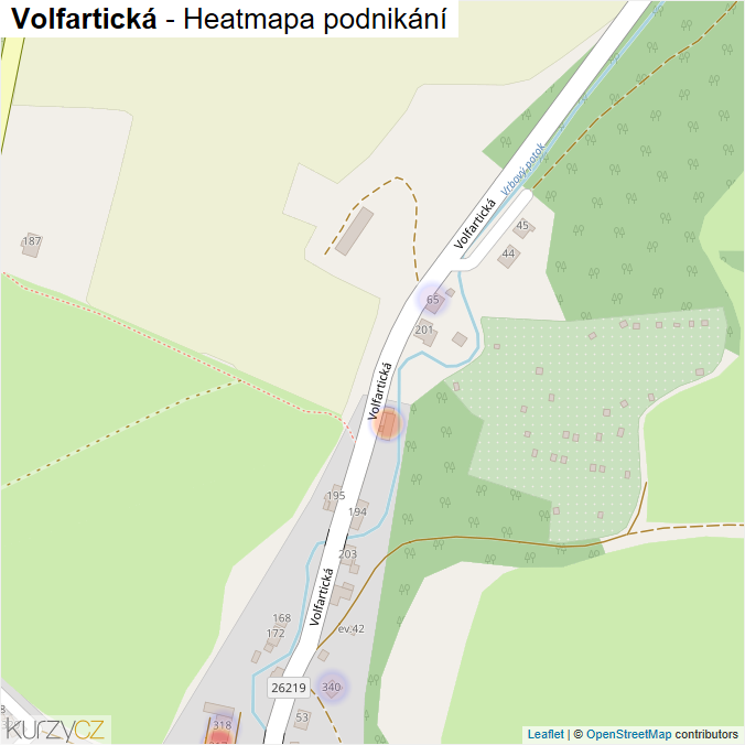 Mapa Volfartická - Firmy v ulici.