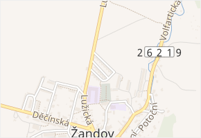 Zahradní v obci Žandov - mapa ulice
