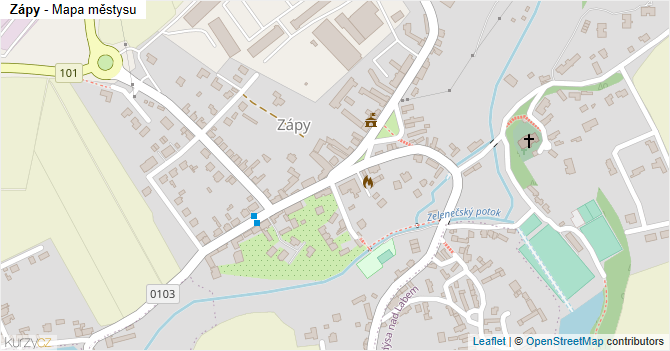 Zápy - mapa městysu