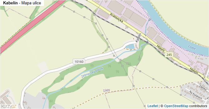 Kabelín - mapa ulice