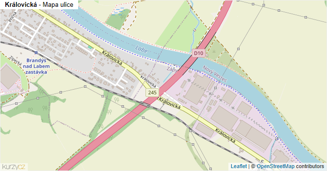 Královická - mapa ulice