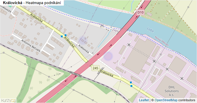 Královická - mapa podnikání