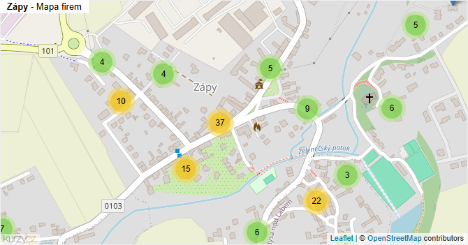 Zápy - mapa firem