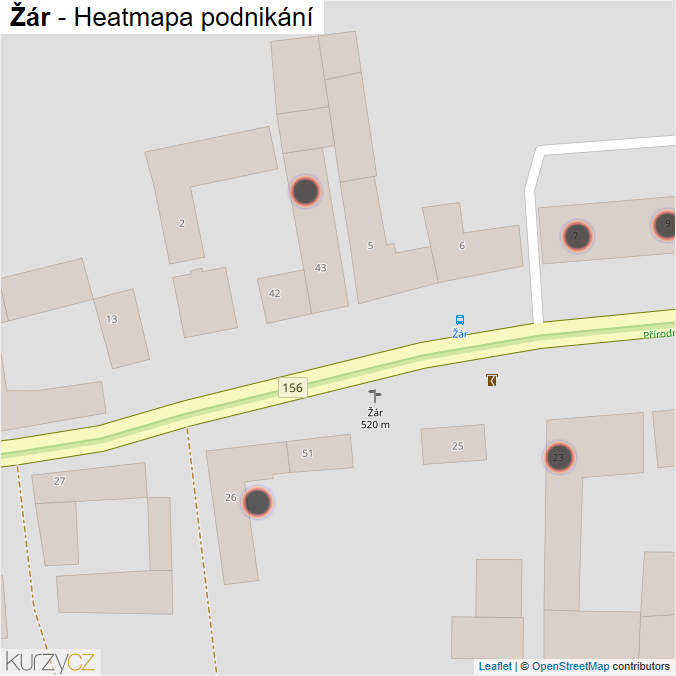 Mapa Žár - Firmy v obci.