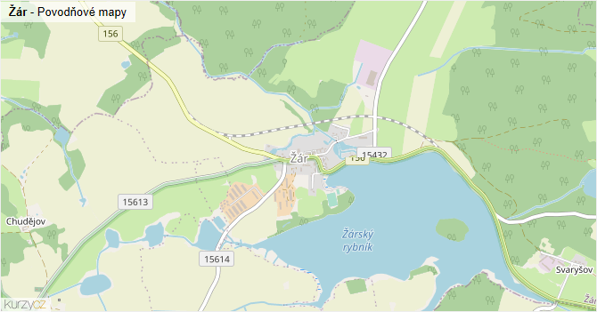 Žár - záplavové mapy stoleté vody