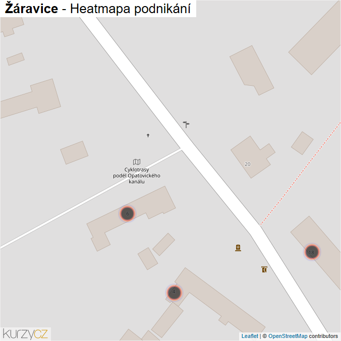 Mapa Žáravice - Firmy v obci.