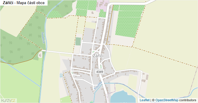 Záříčí - mapa části obce