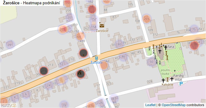 Žarošice - mapa podnikání