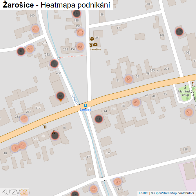 Mapa Žarošice - Firmy v obci.