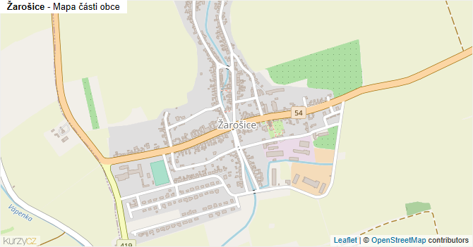Žarošice - mapa části obce