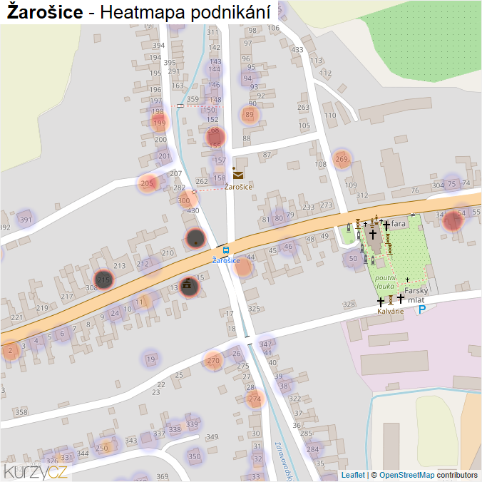 Mapa Žarošice - Firmy v části obce.