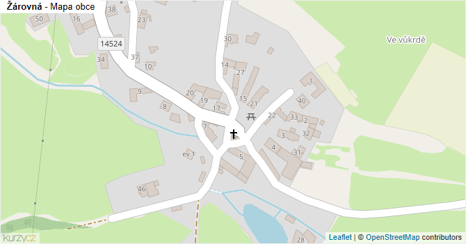 Žárovná - mapa obce