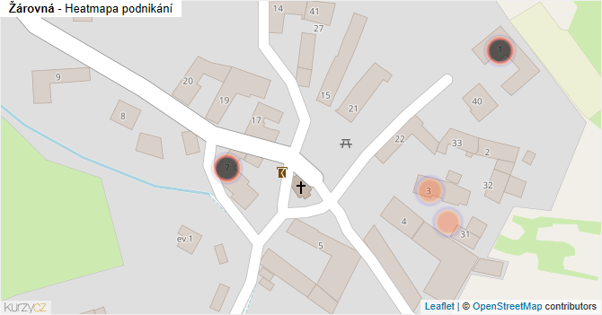 Žárovná - mapa podnikání