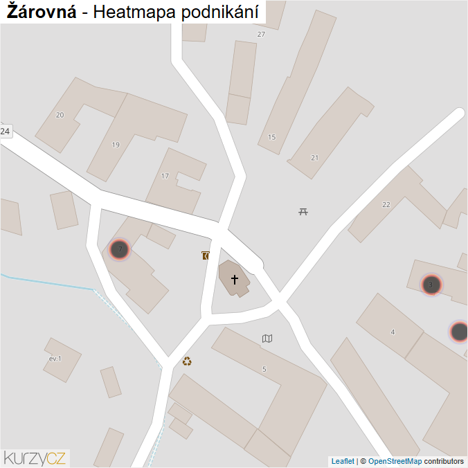 Mapa Žárovná - Firmy v obci.