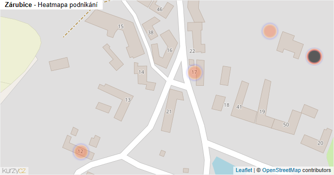 Zárubice - mapa podnikání