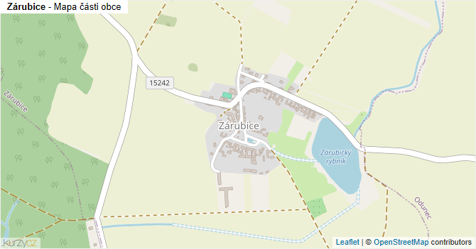 Zárubice - mapa části obce
