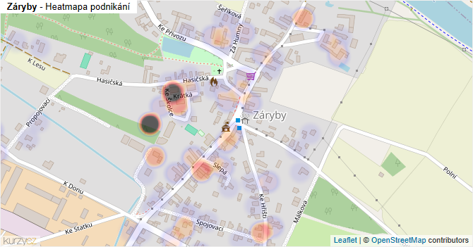 Záryby - mapa podnikání