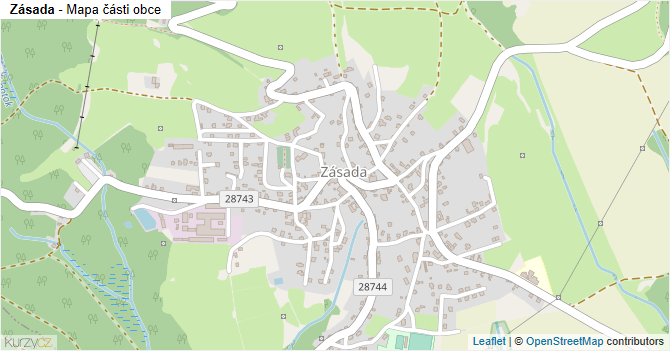 Zásada - mapa části obce