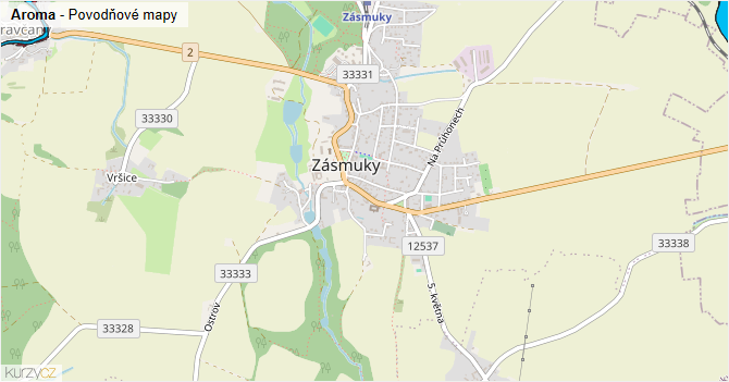 Aroma - záplavové mapy stoleté vody
