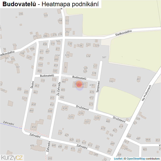 Mapa Budovatelů - Firmy v ulici.