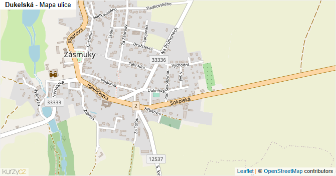 Dukelská - mapa ulice
