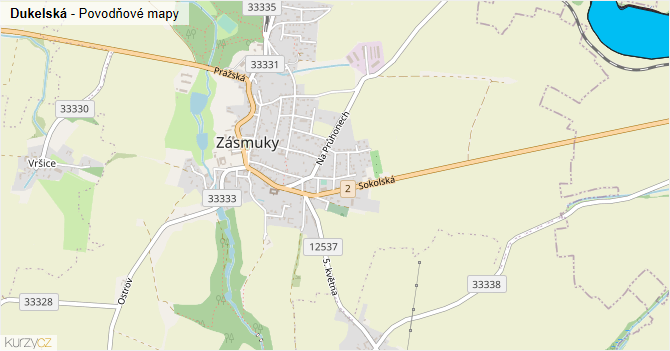 Dukelská - záplavové mapy stoleté vody