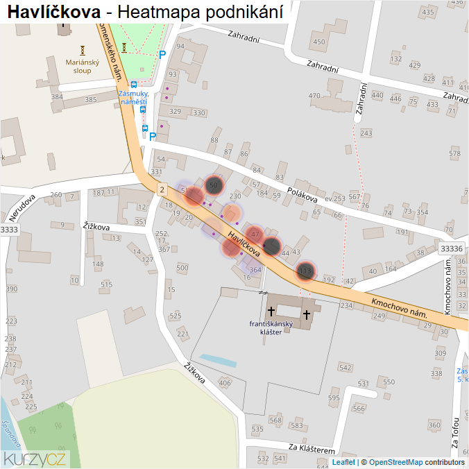 Mapa Havlíčkova - Firmy v ulici.