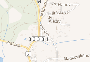Husova v obci Zásmuky - mapa ulice