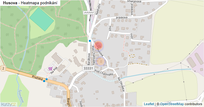 Husova - mapa podnikání