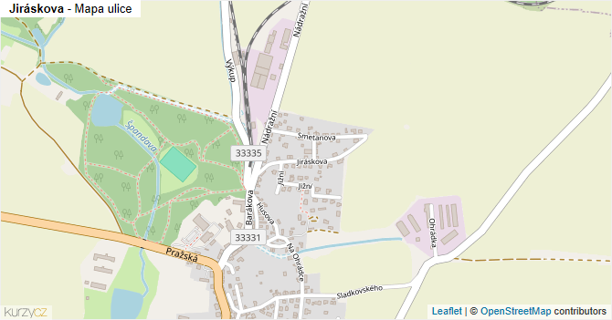 Jiráskova - mapa ulice