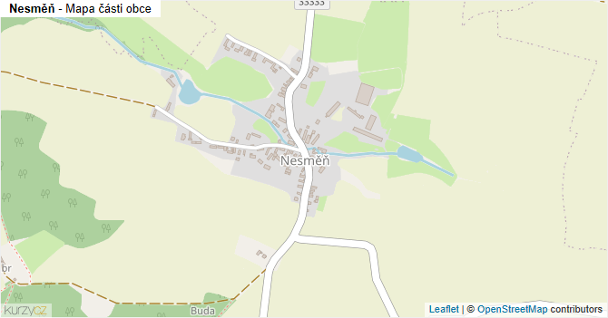 Nesměň - mapa části obce