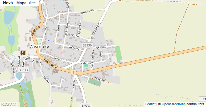 Nová - mapa ulice