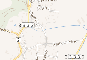 Ohrádka v obci Zásmuky - mapa ulice