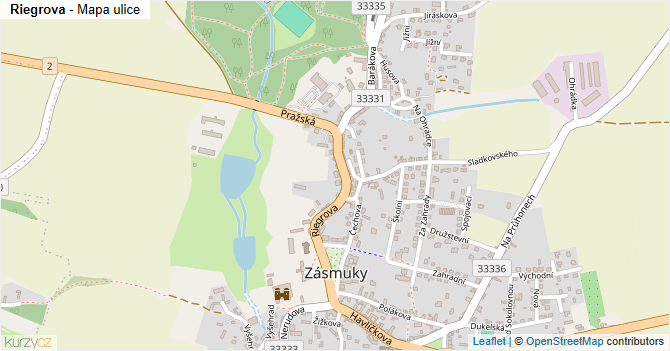 Riegrova - mapa ulice