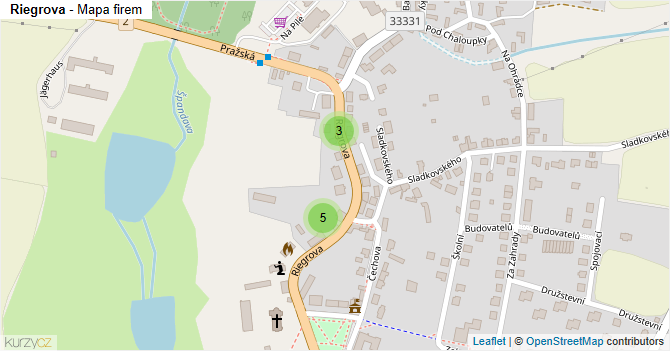 Riegrova - mapa firem