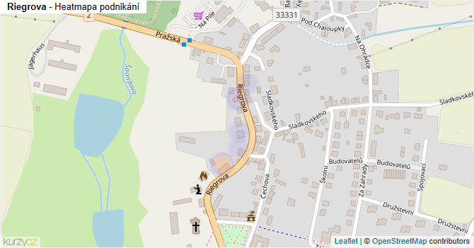 Riegrova - mapa podnikání