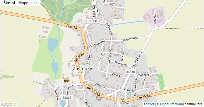 Školní - mapa ulice