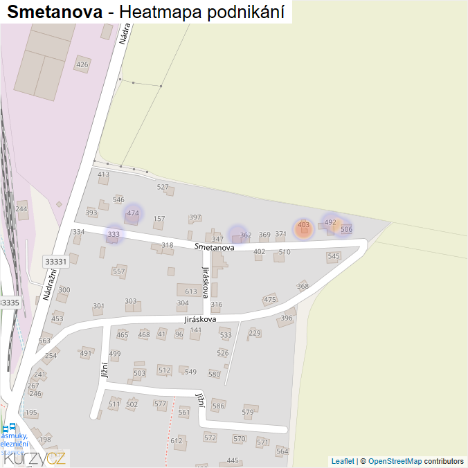 Mapa Smetanova - Firmy v ulici.