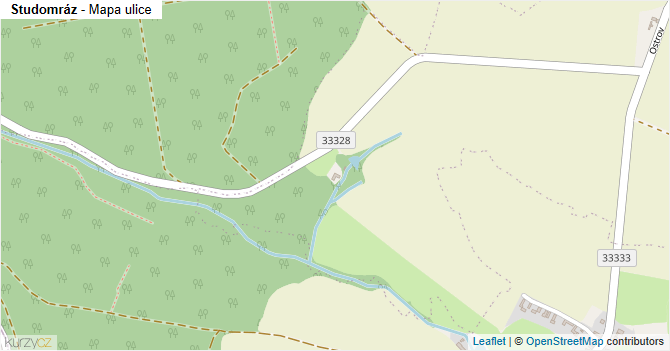 Studomráz - mapa ulice