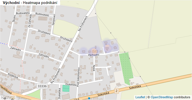 Východní - mapa podnikání
