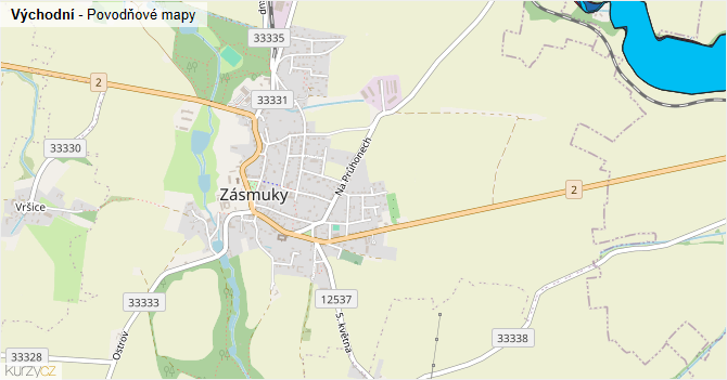 Východní - záplavové mapy stoleté vody